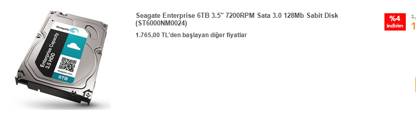 Seagate harddisk Fiyatları