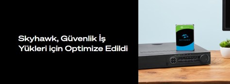 Seagate SkyHawk sabit disk serisinin gözetim uygulamalarına yönelik özelliklerini gösteren bilgi görseli