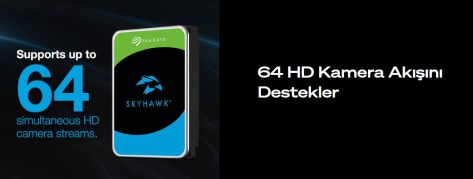 SkyHawk sabit diskin kamera sayısı, kare kaybı ve iş yükü avantajlarını anlatan görsel